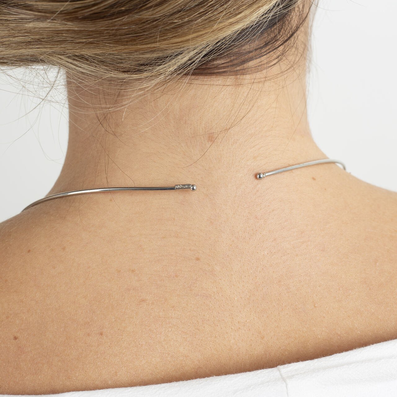 CHOKER CONSTANÇA CRISTAL INCOLOR BANHO RÓDIO BRANCO