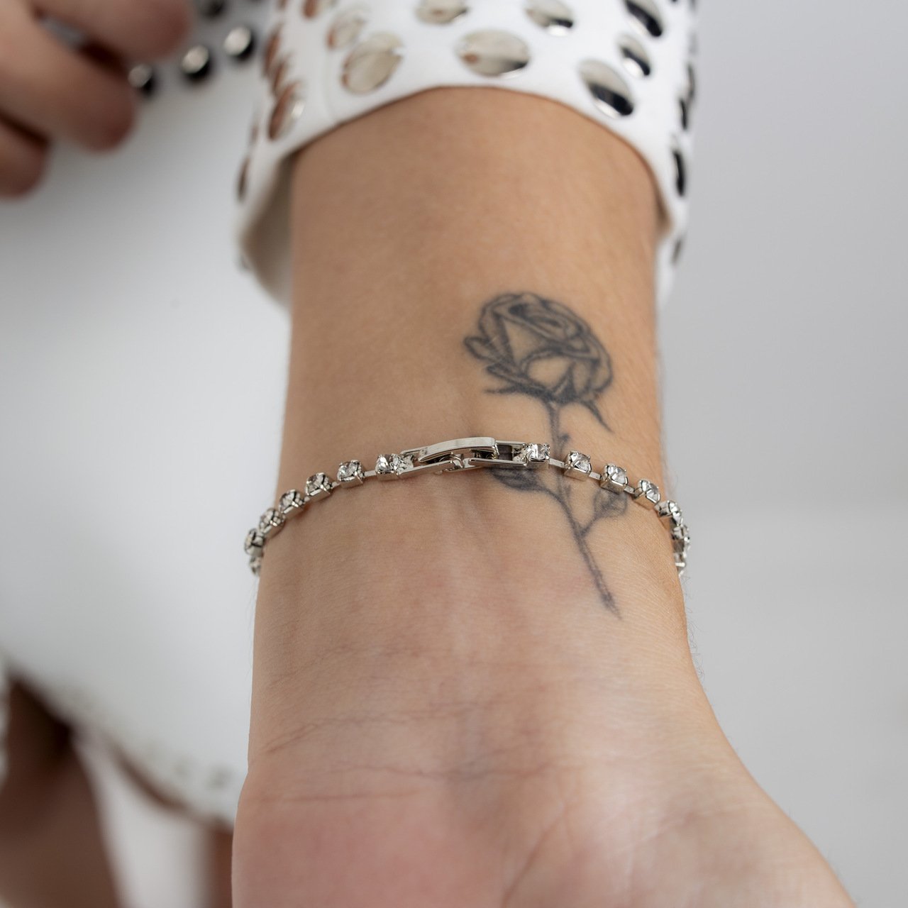 PULSEIRA ZIRCÔNIA INCOLOR P BANHO RÓDIO BRANCO