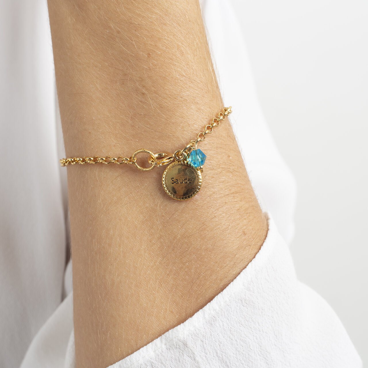 PULSEIRA DA AMIZADE SAÚDE CORRENTE ELOS BANHO OURO