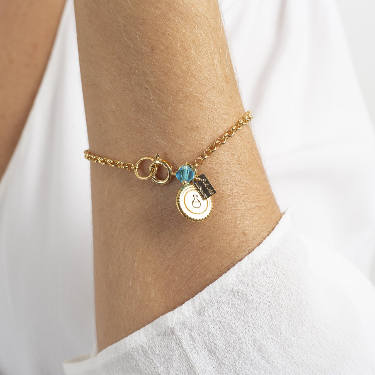 PULSEIRA DA AMIZADE SAÚDE CORRENTE ELOS BANHO OURO