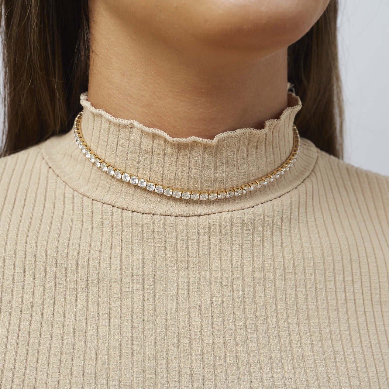 CHOKER HELÔ RIVIERA INCOLOR BANHO OURO