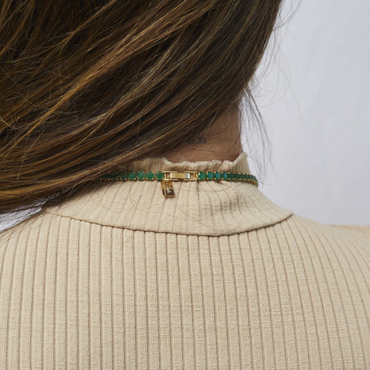 CHOKER HELÔ RIVIERA VERDE BANHO OURO