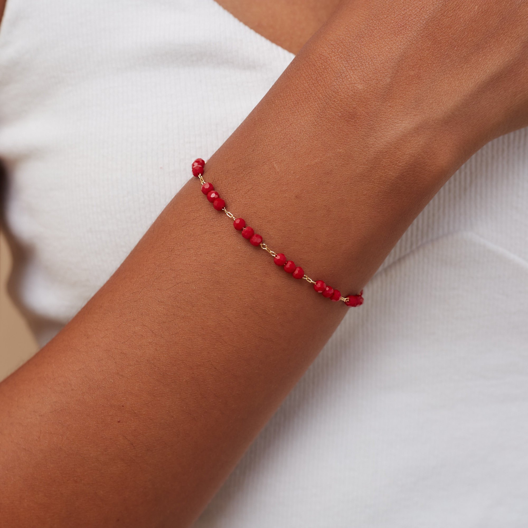 PULSEIRA AMOUR VERMELHO BANHO OURO