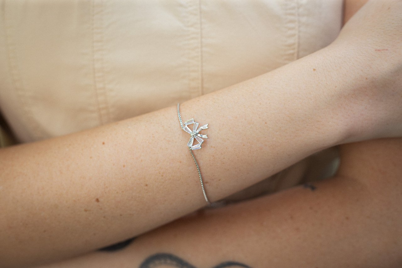 PULSEIRA LAÇO BANHO RÓDIO BRANCO