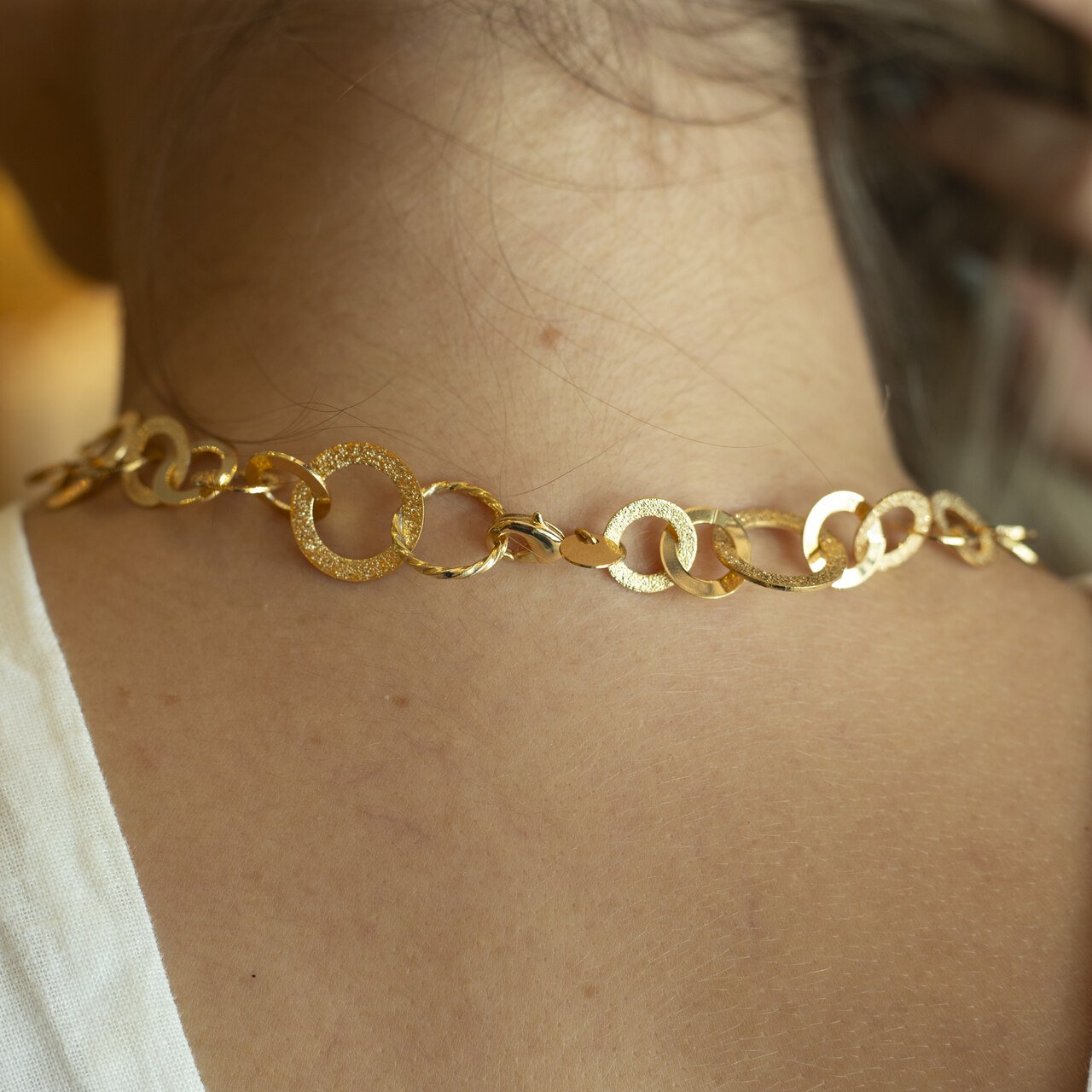 COLAR MADOX MIX ARGOLAS FOSCAS BANHO OURO