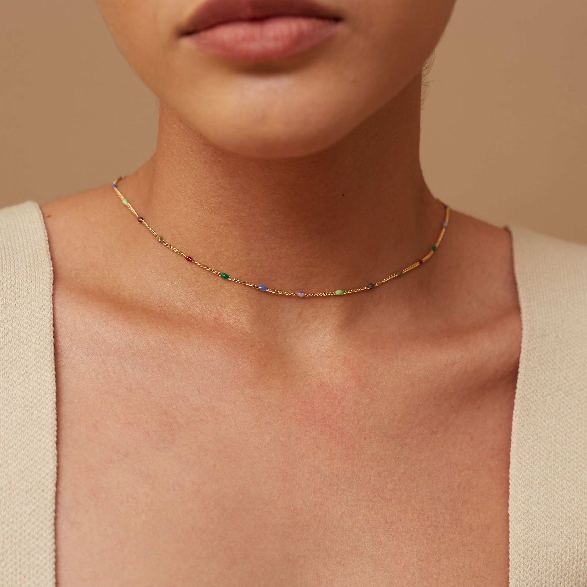 CHOKER PARCK COLORIDA BANHO OURO