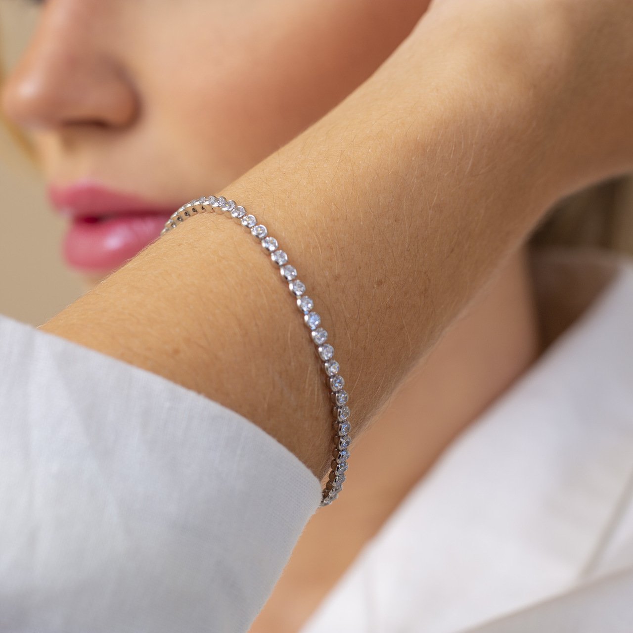 PULSEIRA LAVINE RIVIERA PORTUGUESA FINA BANHO RÓDIO BRANCO