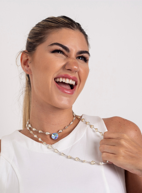 CHOKER AURORA PÉROLAS BANHO RÓDIO BRANCO