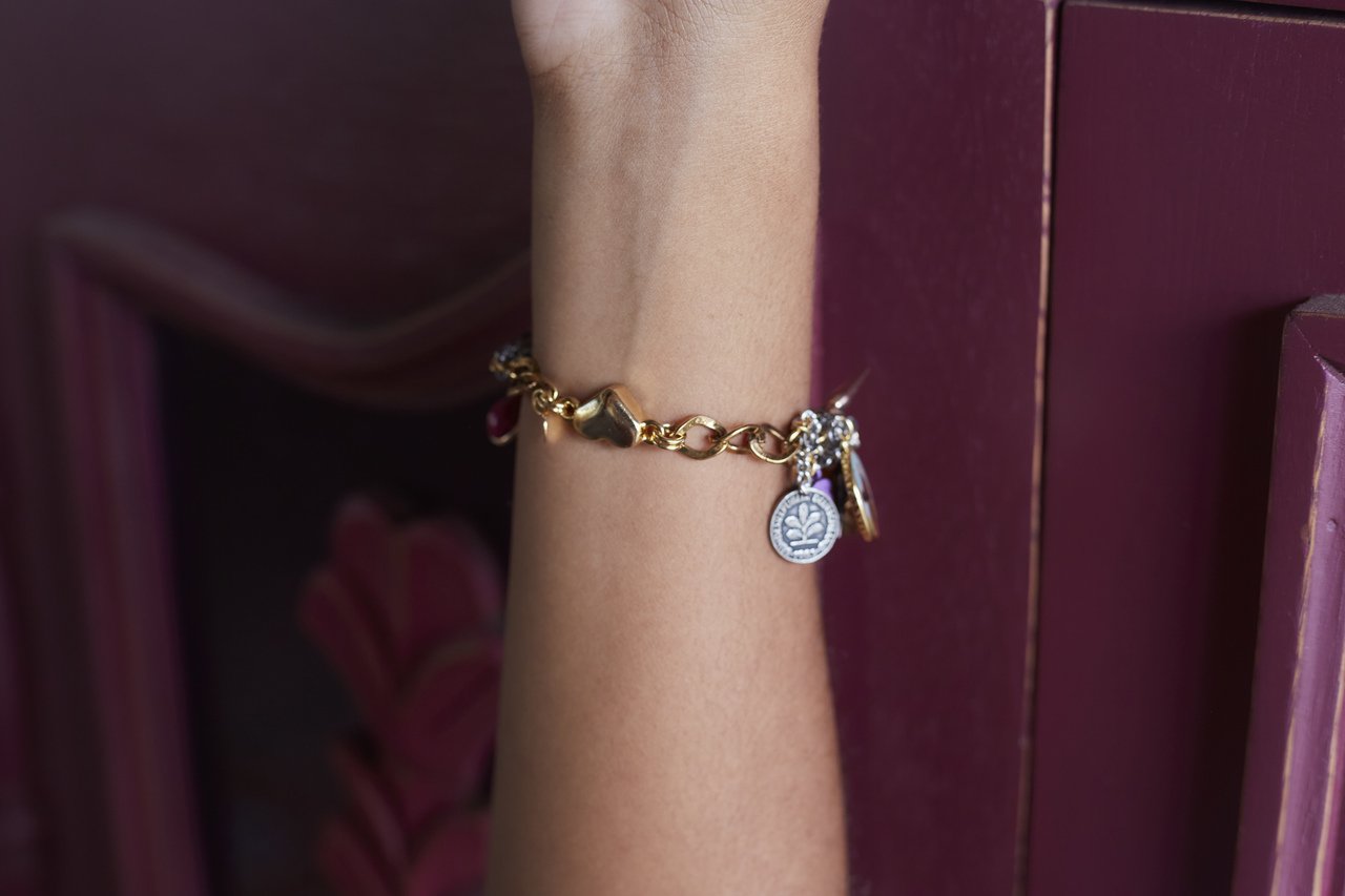 PULSEIRA CLOROFILA NOVA VERSÃO BANHO OURO ENVELHECIDO