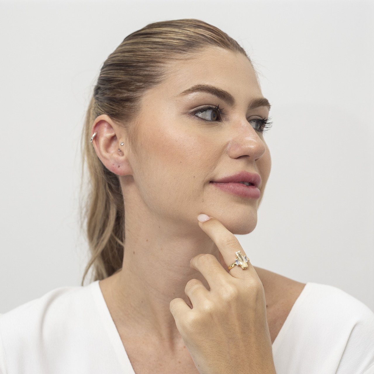 ANEL CRISTY CRISTAL BAGUETE BANHO OURO