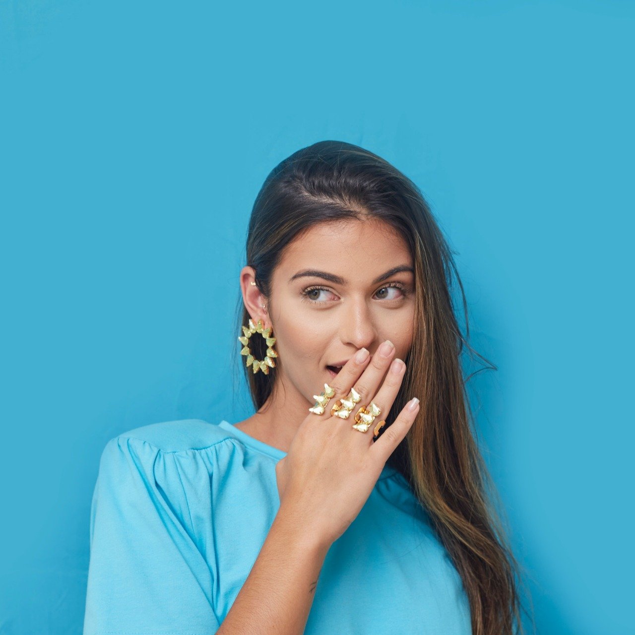 ANEL SOLAR GOTA FINA VERDE LIMÃO BANHO OURO