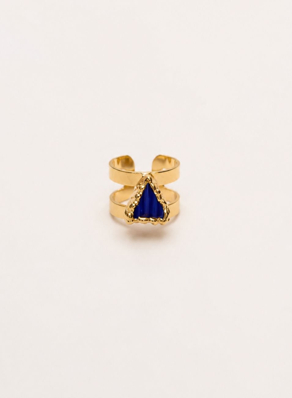 ANEL VELEJAR AZUL BANHO OURO 