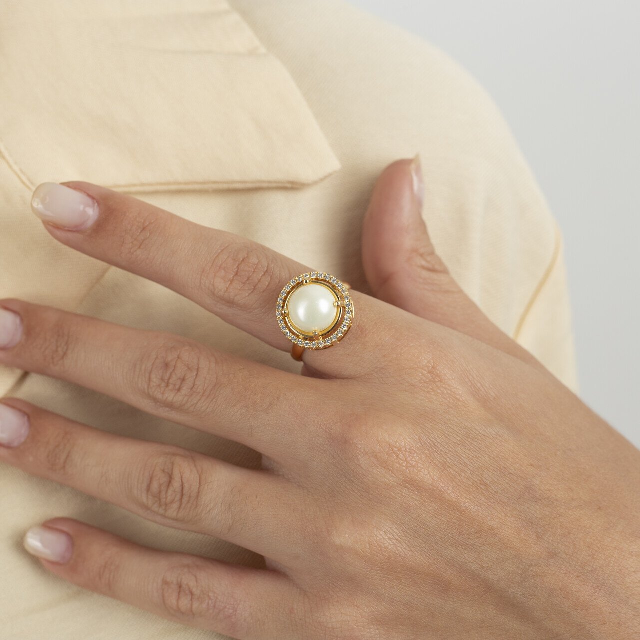 ANEL VICK PÉROLA ZIRCÔNIA BANHO OURO