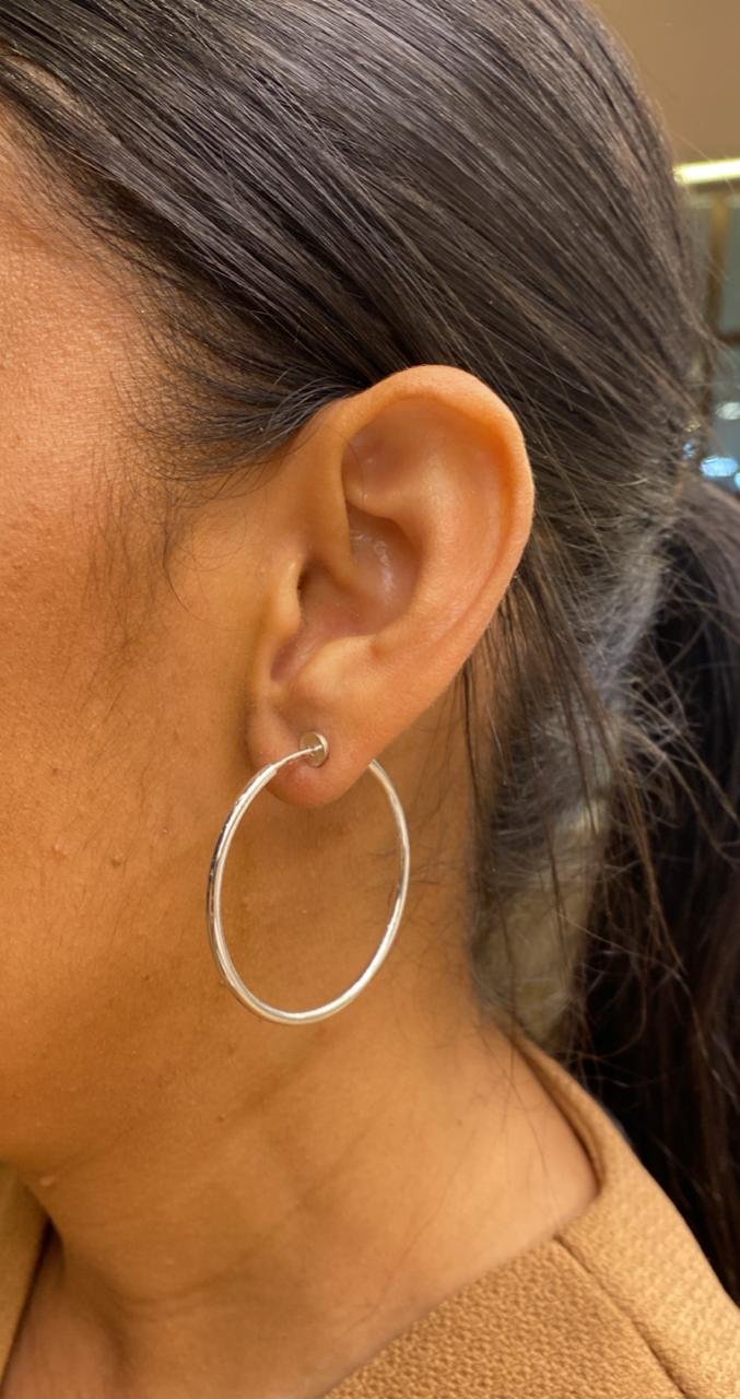 ARGOLA PRESSÃO BANHO RÓDIO BRANCO