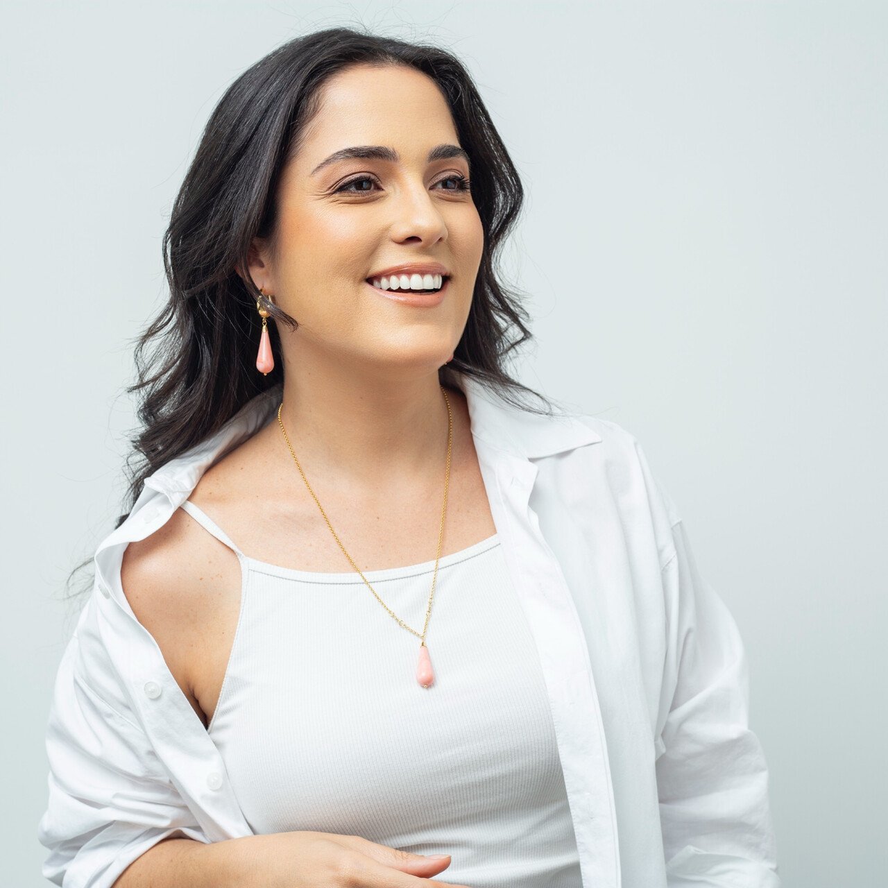 ARGOLAS ANASTACIA RESINA CORAL BANHO OURO