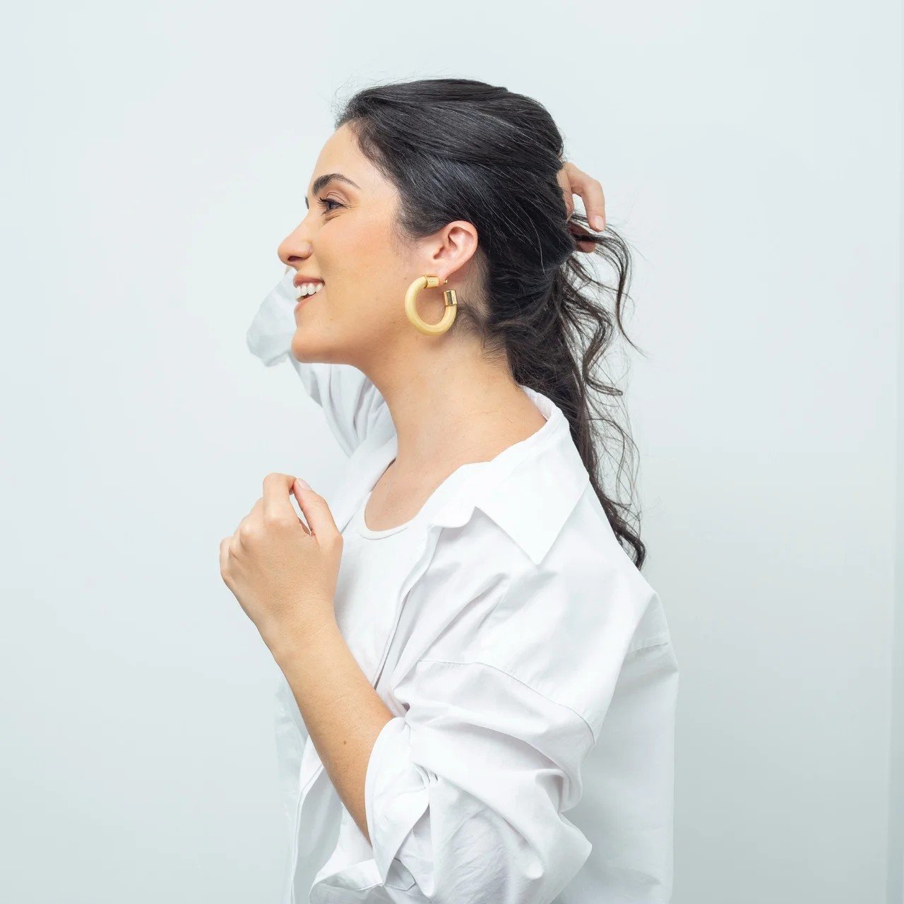 ARGOLAS MADEIRA BEGE BANHO OURO