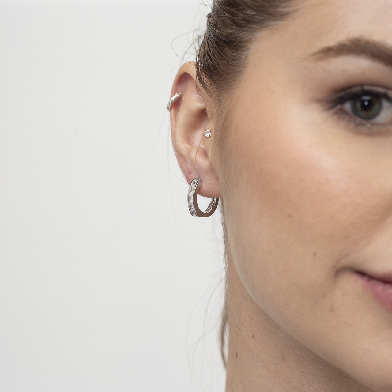 ARGOLAS SERENA INCOLOR COM BANHO RÓDIO BRANCO