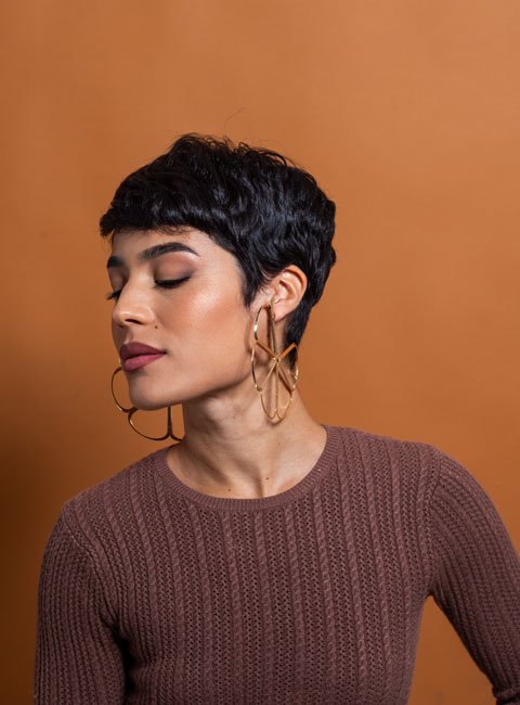 ARGOLAS VOLUTA FLOR BANHO OURO