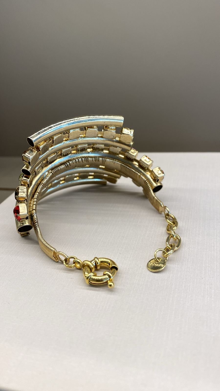 BRACELETE DOURADO MAJESTADE BANHO OURO COM CRISTAIS