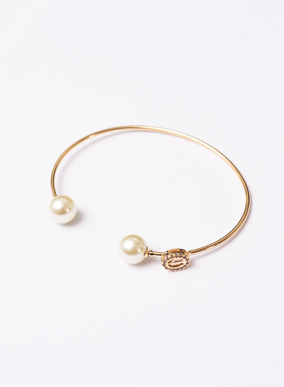 BRACELETE DUE PÉROLAS NS SENHORA BANHO OURO