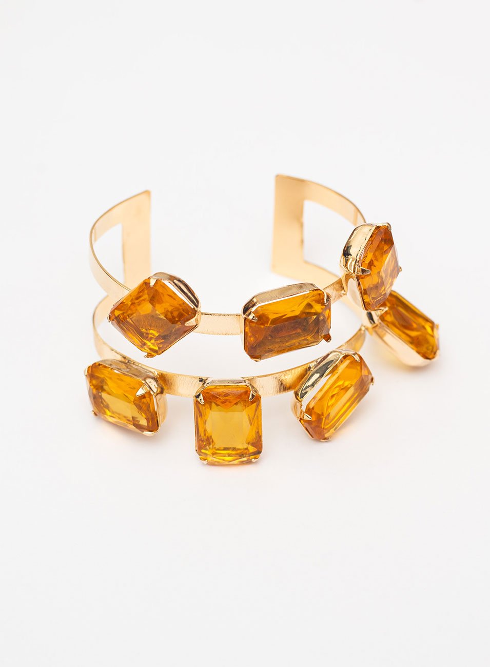 BRACELETE ENTALHE CRISTAIS CITRINO BANHO OURO