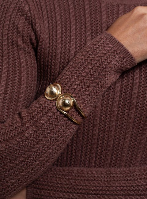 BRACELETE GÁLEA SEMICÍRCULO BANHO OURO