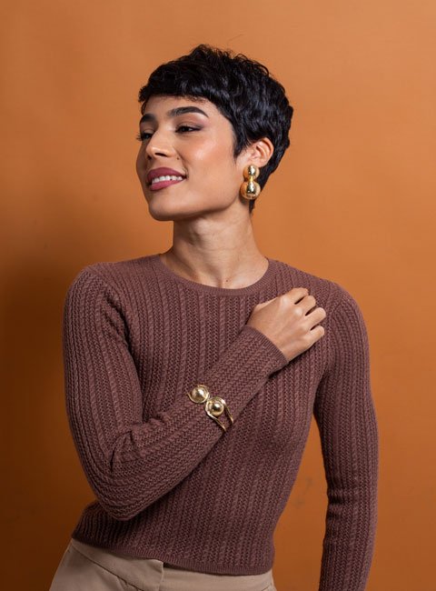 BRACELETE GÁLEA SEMICÍRCULO BANHO OURO