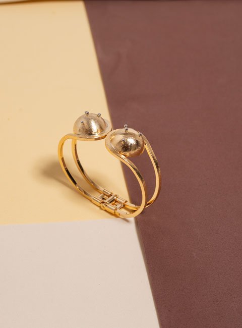 BRACELETE GÁLEA SEMICÍRCULO BANHO OURO