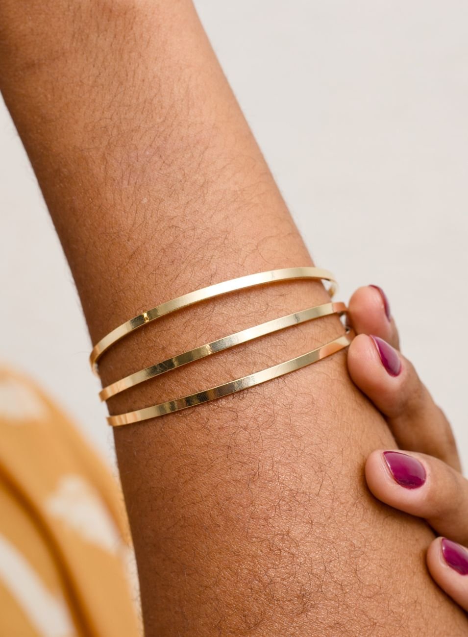 BRACELETE LIGNO TRIPLO BANHO OURO
