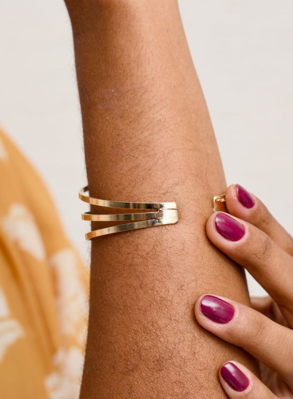 BRACELETE LIGNO TRIPLO BANHO OURO