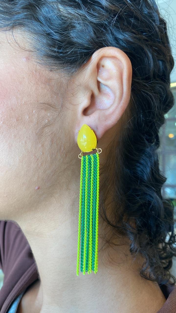 BRINCO COPA GOTA RESINA FRANA NEON BANHO OURO