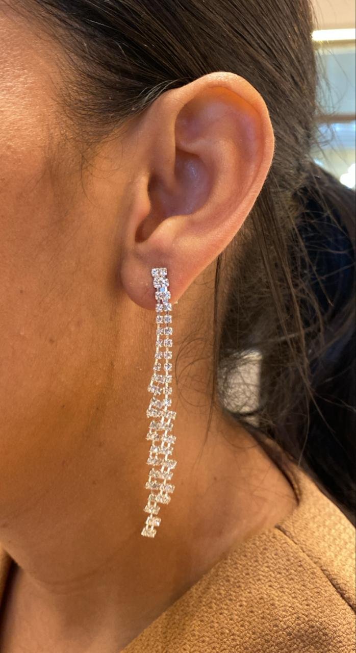 BRINCO FRANJA ZIRCÔNIA BANHO RÓDIO BRANCO