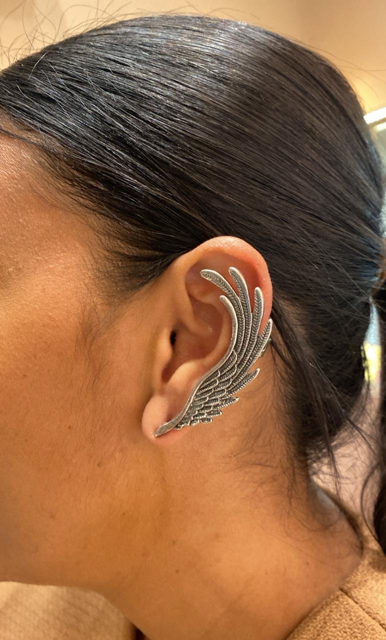 BRINCO ASA DE ANJO RODIO NEGRO