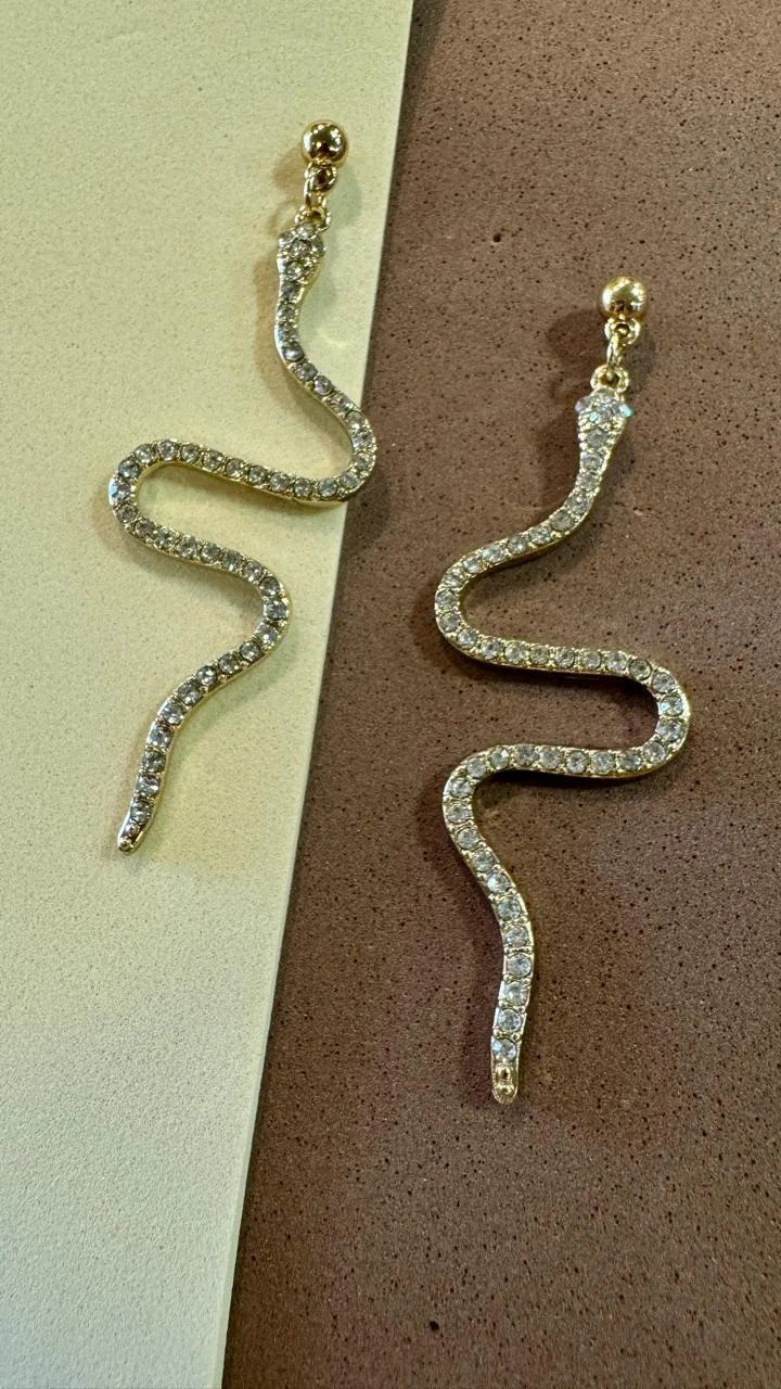 BRINCO COBRA ZIRCÔNIA BANHO OURO