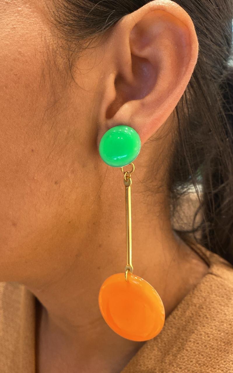 BRINCO NEON CIRC VERDE E AMARELO