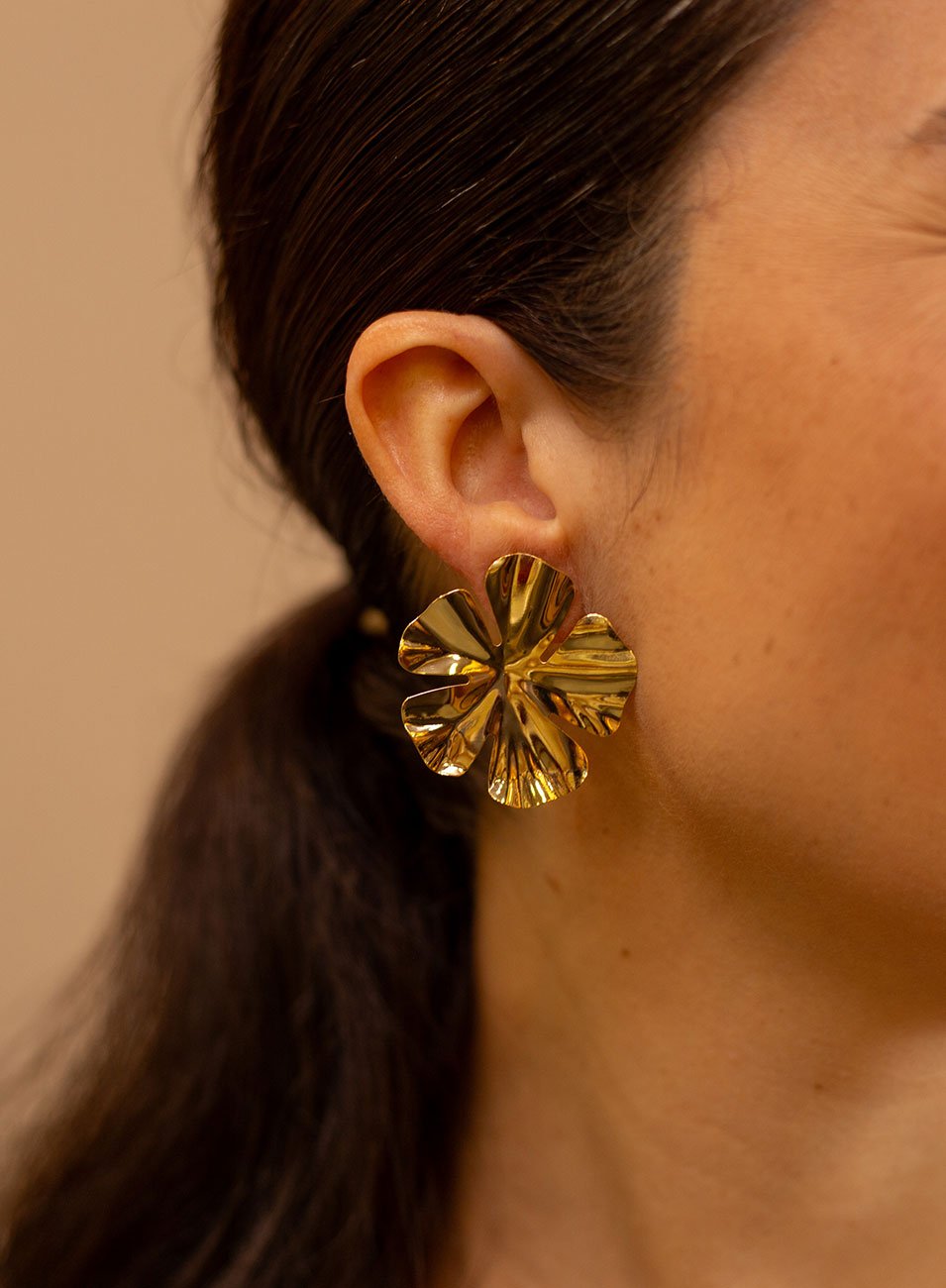 BRINCOS 2 EM 1 MAXI FLORES OURO