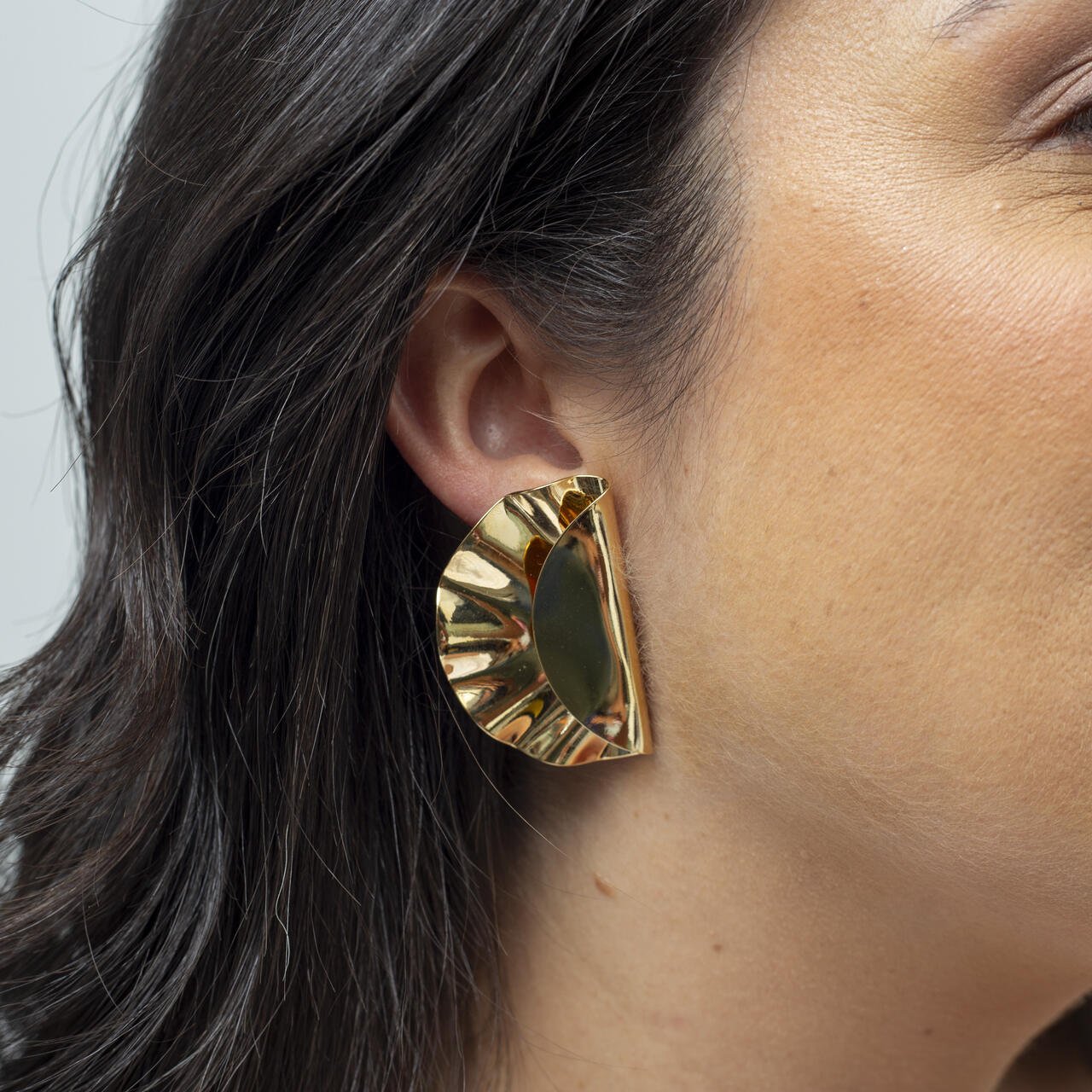 BRINCOS DISCO BANHO OURO