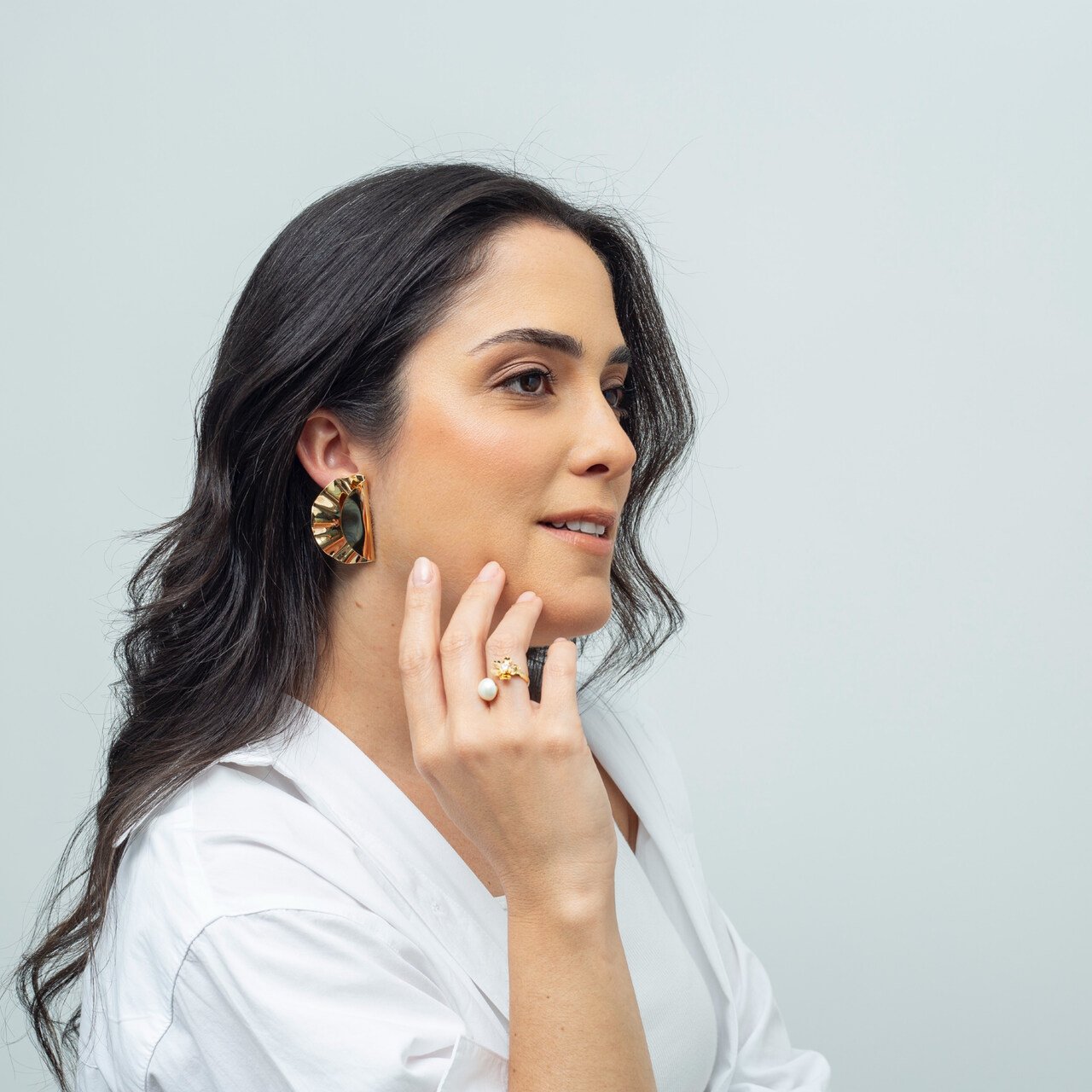 BRINCOS DISCO BANHO OURO