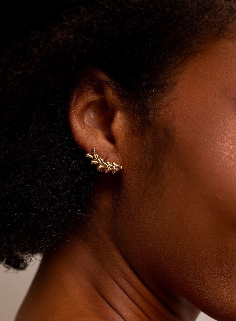 BRINCOS EARCUFF SEIVA BANHO OURO