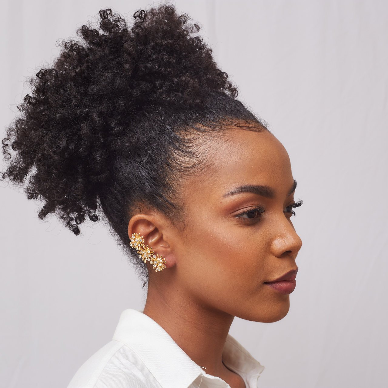 BRINCOS EARCUFFS CALM CRAVAÇÃO ZIRCÔNIA INCOLOR BANHO OURO