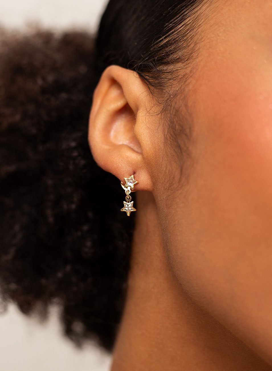 BRINCOS ESTRELAS COM ZIRCONIA BANHO OURO