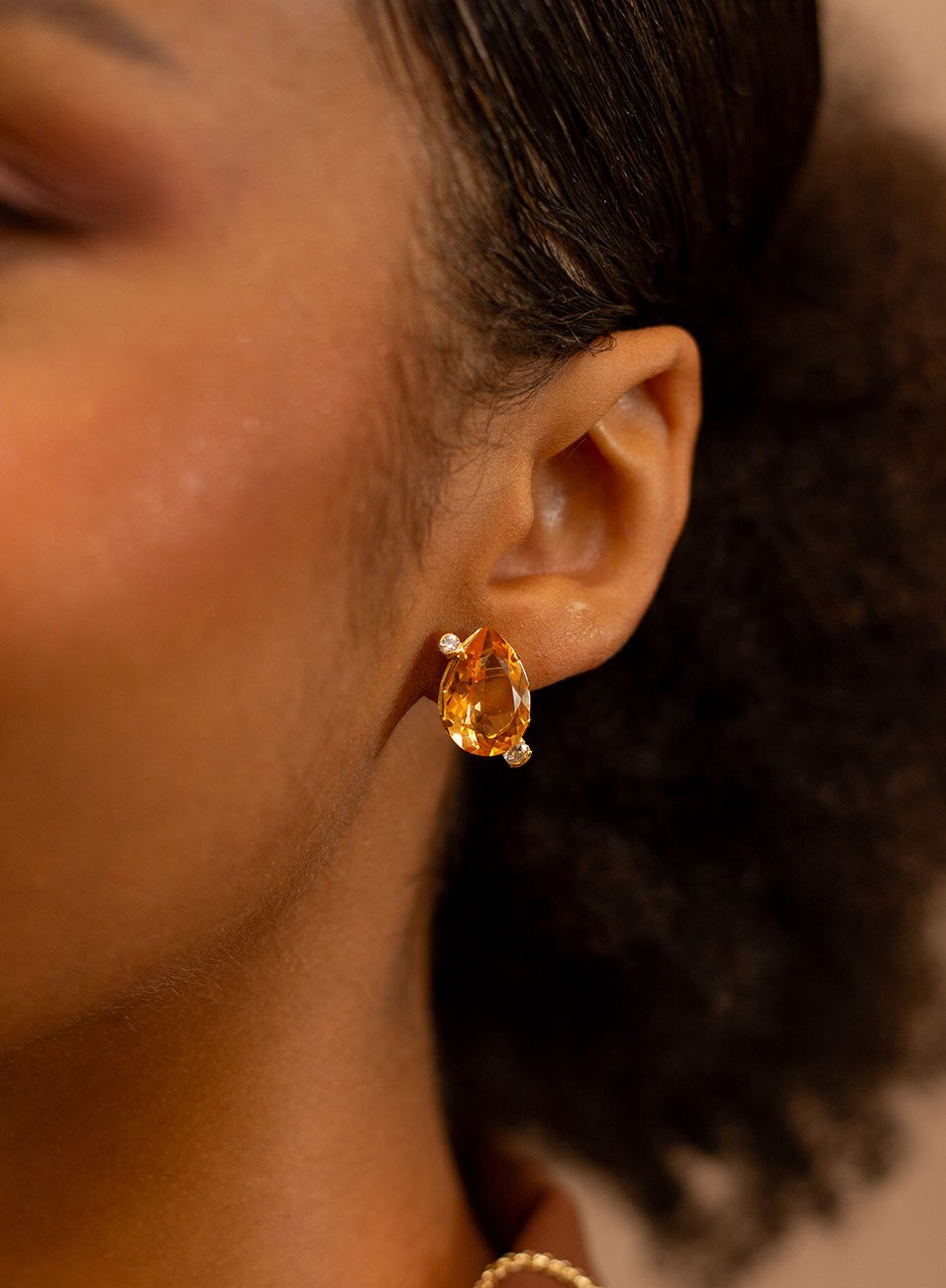 BRINCOS GOTA WINTOUR TOPÁZIO IMPERIAL OURO