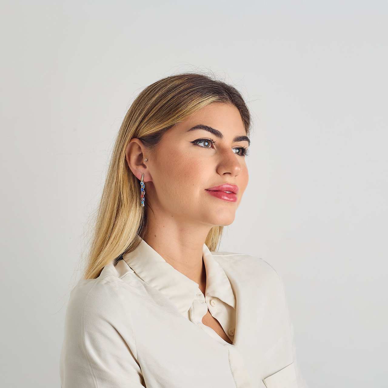 BRINCOS MIMO OLHO GREGO BANHO OURO