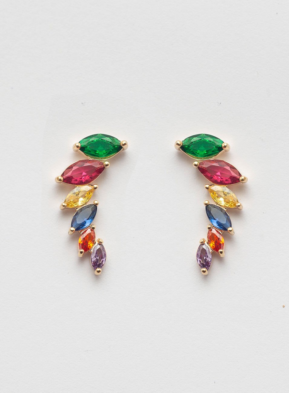 BRINCOS ROYALE COLORIDOS BANHO OURO