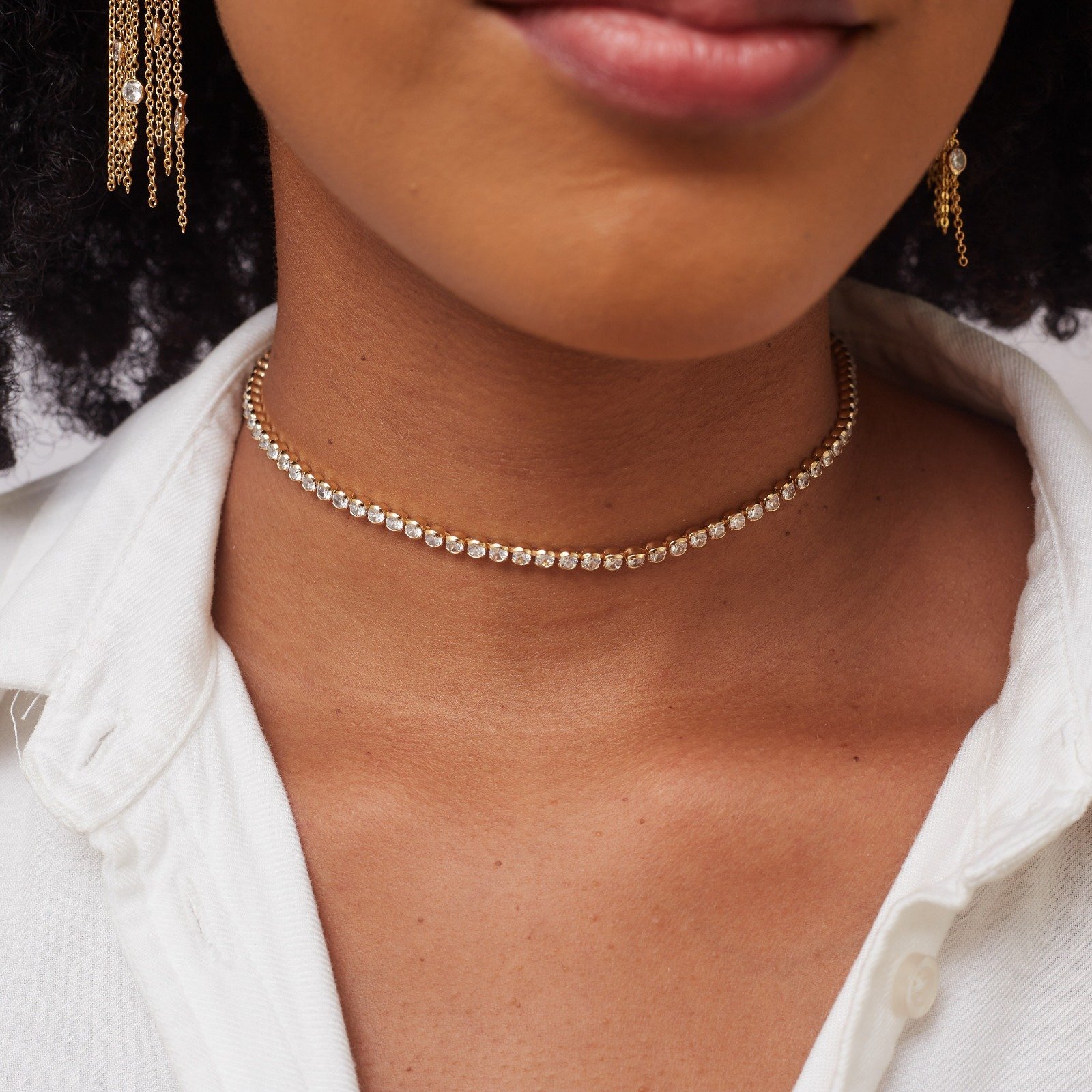 CHOKER BELA RIVIERA PORTUGUESA BANHO OURO