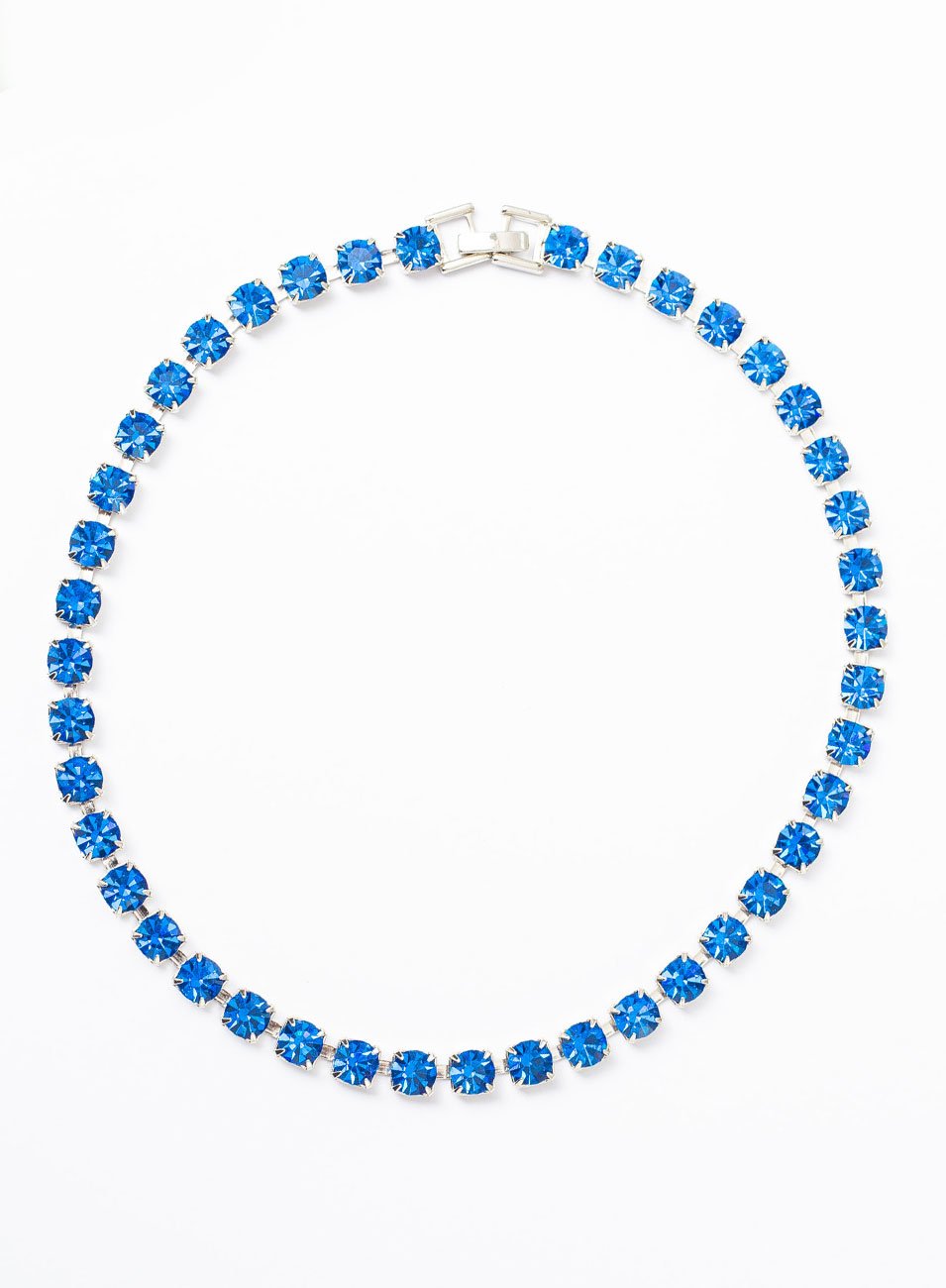 CHOKER ELORA RIVIERAS AZUIS BANHO RÓDIO BRANCO