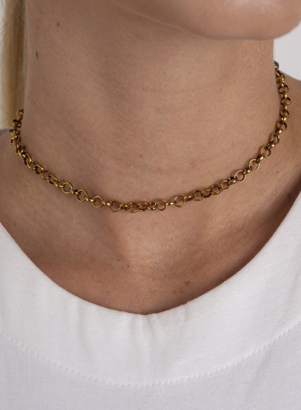 CHOKER ELOS ENTRELAÇADOS BANHO OURO VELHO