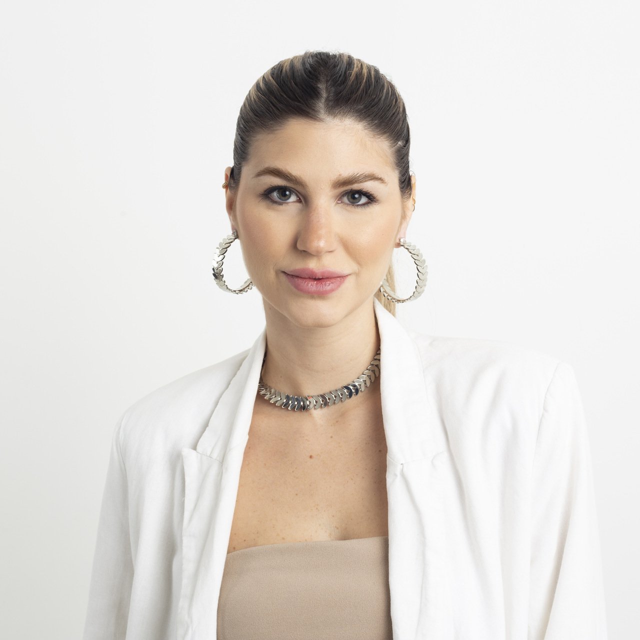 CHOKER ESCAMA BANHO RÓDIO BRANCO