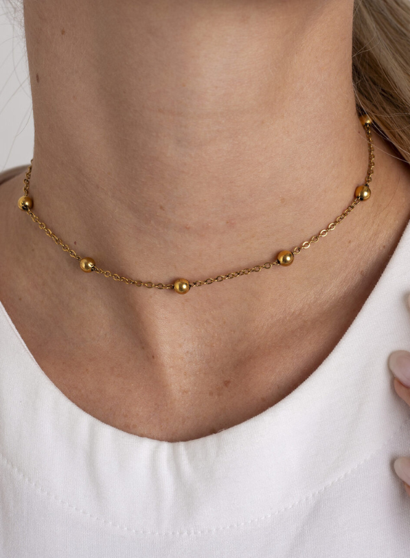 CHOKER MIMO BOLAS BANHO OURO