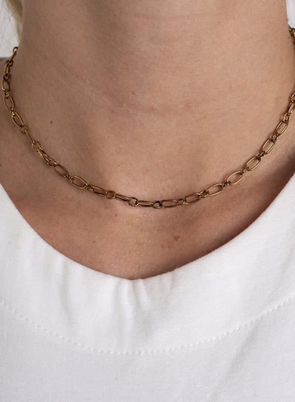 CHOKER MINI CLIP BANHO OURO VELHO